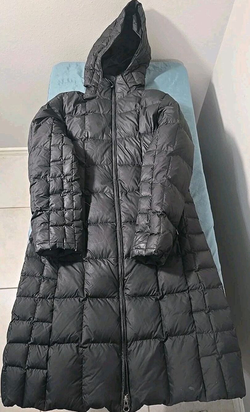 Patagonia Women’s XS Hooded Down Long Puffer #0290 Parka Coat Black Down With It